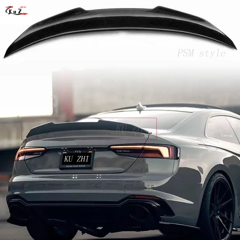 Автомобильный спойлер для Audi A5 S5 RS5 B9, 2-дверный Sportback/Coupe/трансформер, стиль PSM, кованое крыло багажника из настоящего углеродного волокна 2017-2023