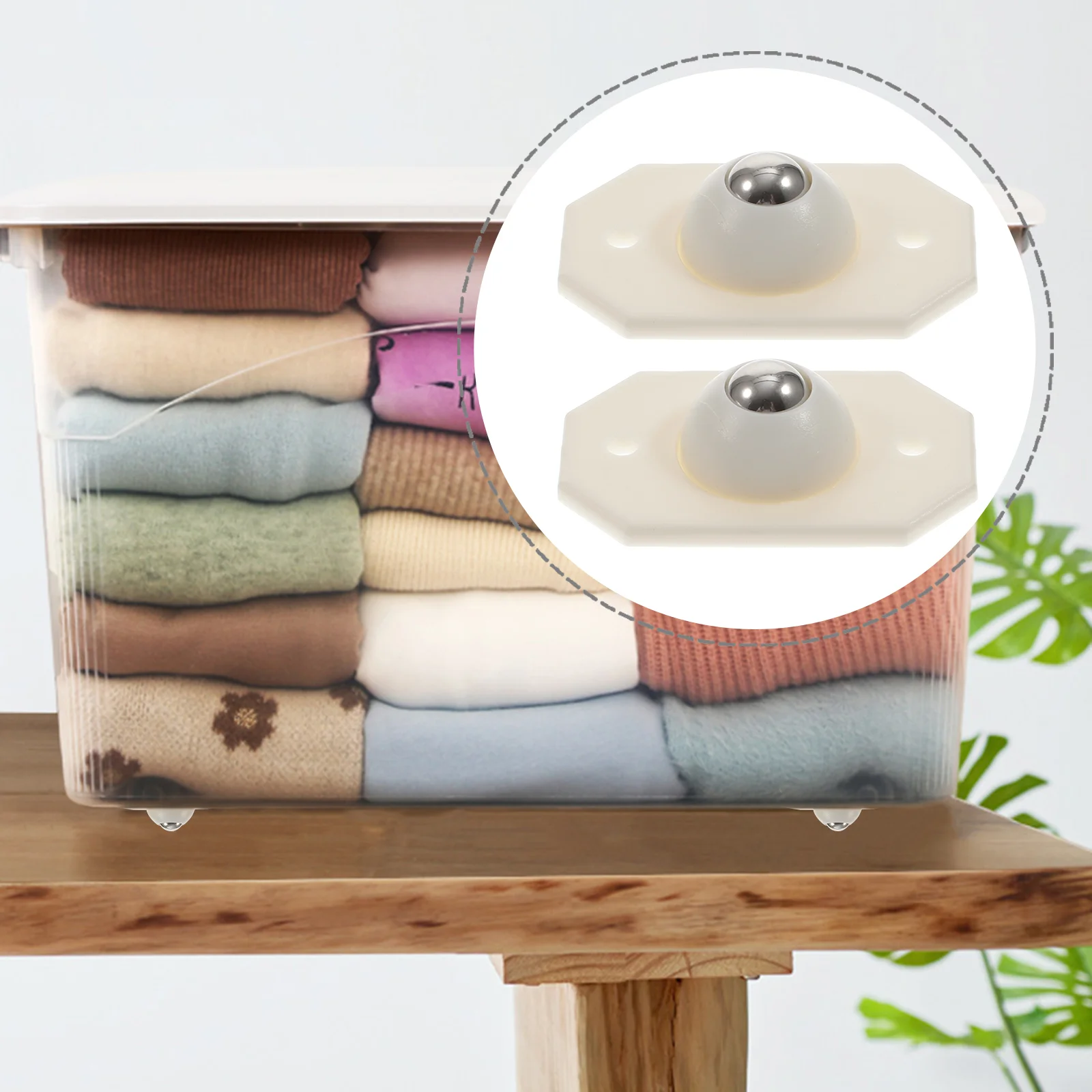 

Sticky Pulley Storage Case Caster Self-adhesive Wheel Wheels White Plastic Bins