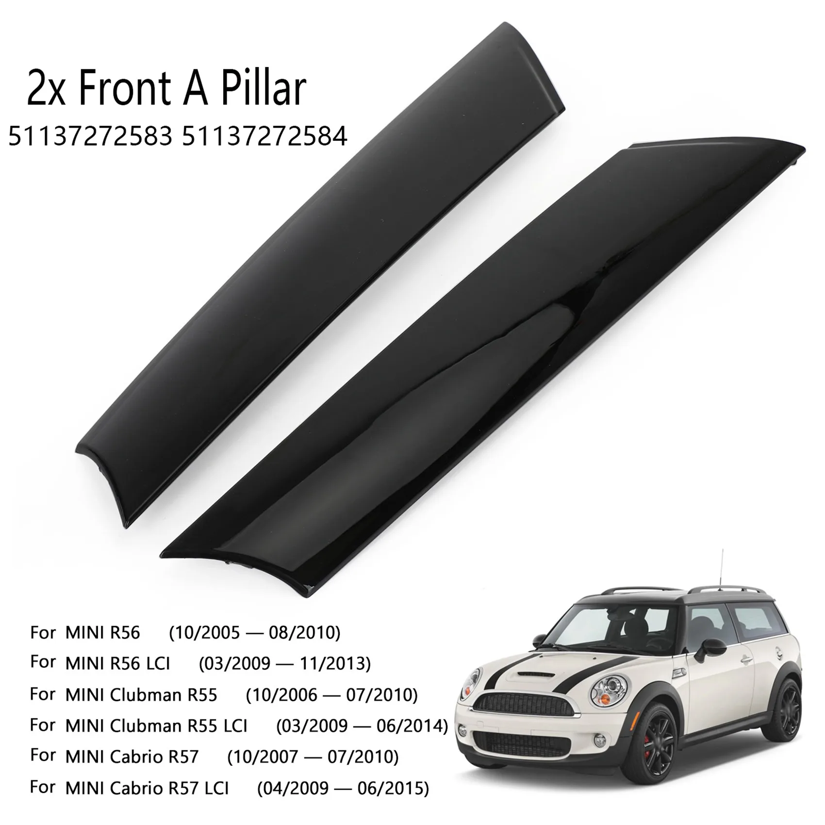 

2X передняя стойка ветрового стекла для BMW Mini R55 R56 51137272583 51137272584