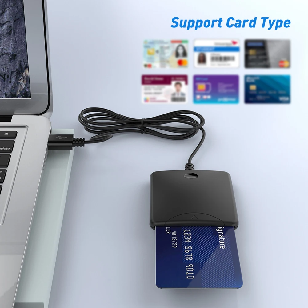 

Считыватель смарт-карт USB, портативный считыватель карт IC/ID/SIM, поддержка систем Windows Linux, аксессуары контактного типа
