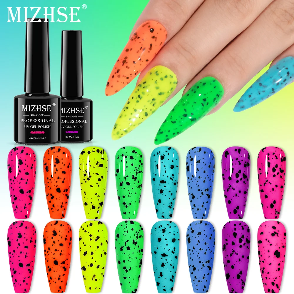

Гель-лак MIZHSE для ногтей, флуоресцентный, неоновые цвета, с эффектом перепелиных яиц, 7 мл, для маникюра