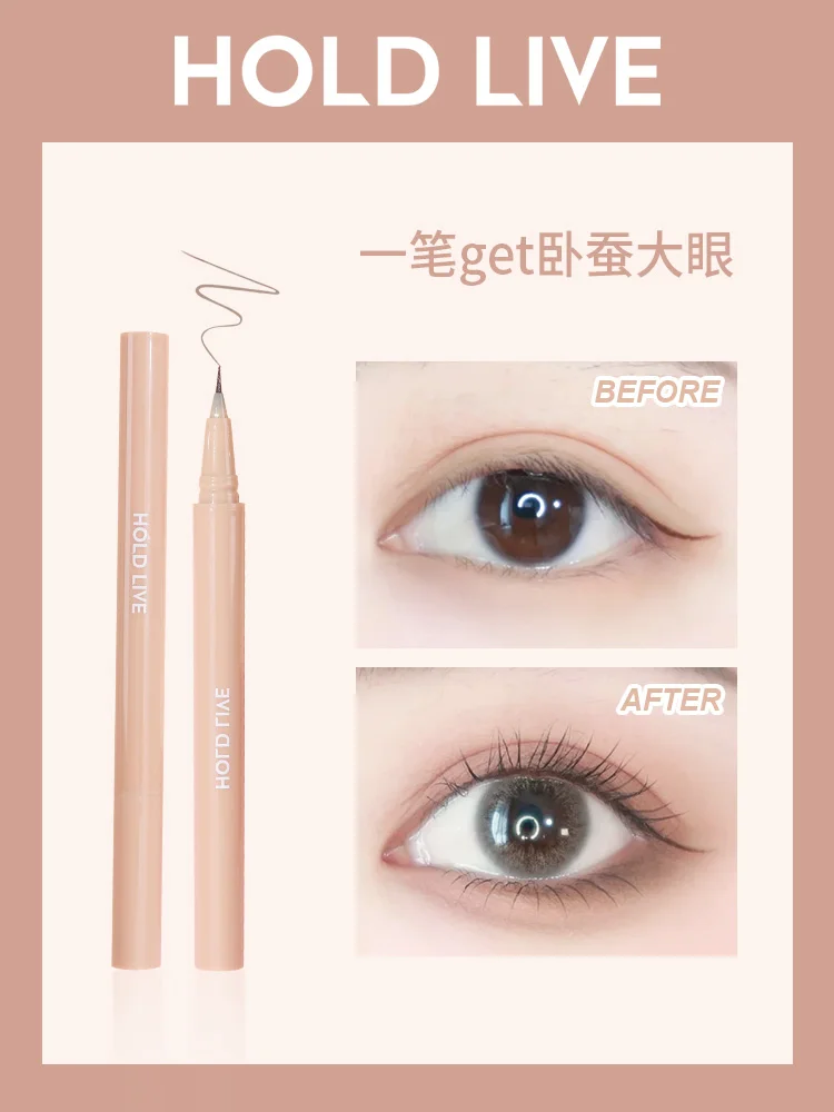 

Bulling big-eyed silkworm eyeliner down to outline the shadow liquid pen deepened without smudging.