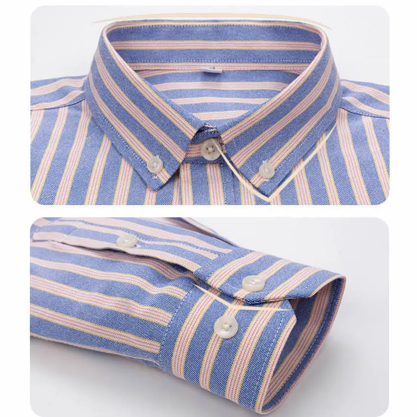Men's Oxford Shirt Long Sleeve Solid 