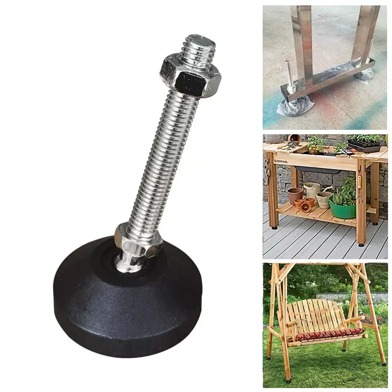 

New in Leg Thread Type Adjustable Levelling Feet Swivel Base Articulating Leveling Legs Furniture Support Legs M8 M10 M12 campin