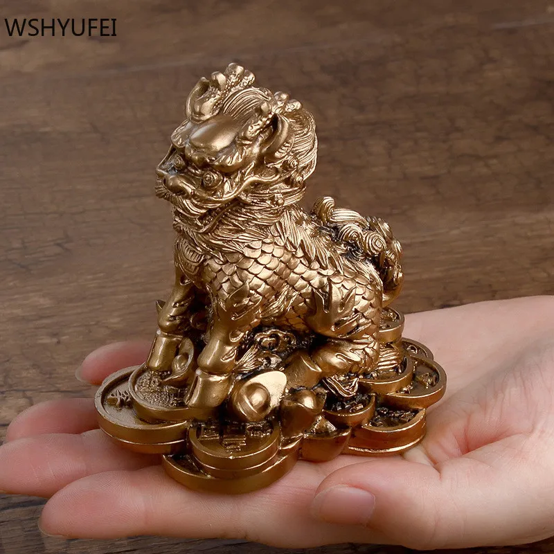 Украшение Kirin из смолы в китайском стиле для дома рабочего стола офиса винного