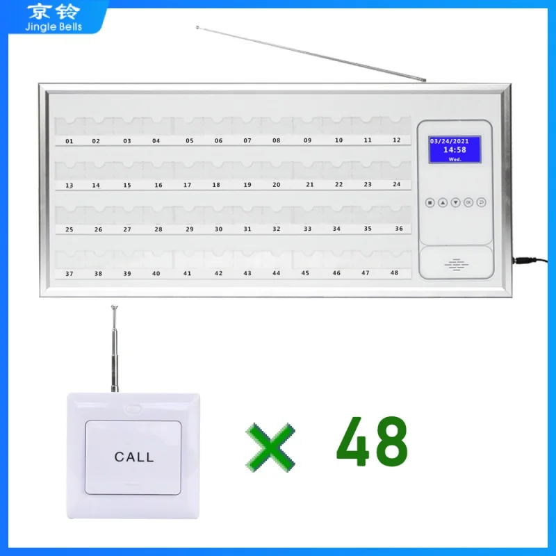 Wireless Hospital Emergency Ward Calling System 433.92mhz 1 Host + 48 Buttons for Clinics, Nursing Home