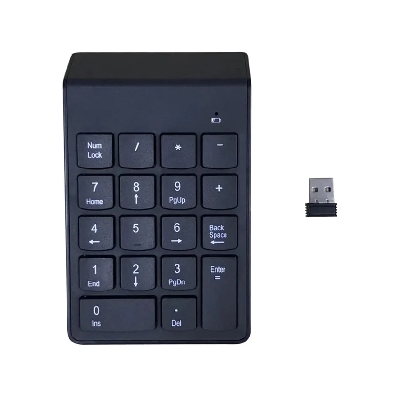 

Portable Small-Size 2.4GHz Wireless Numeric Keypad Numpad 18 Keys Digital Keyboard For Accounting Teller Laptop Notebook Tablets