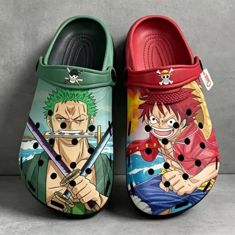Фото Шлепанцы One Piece: Луффи, Ника, Ророноа Зоро. Летние домашние тапочки, удобные, нескользящие, для повседневного использования, уличные сандалии, подарки. №2