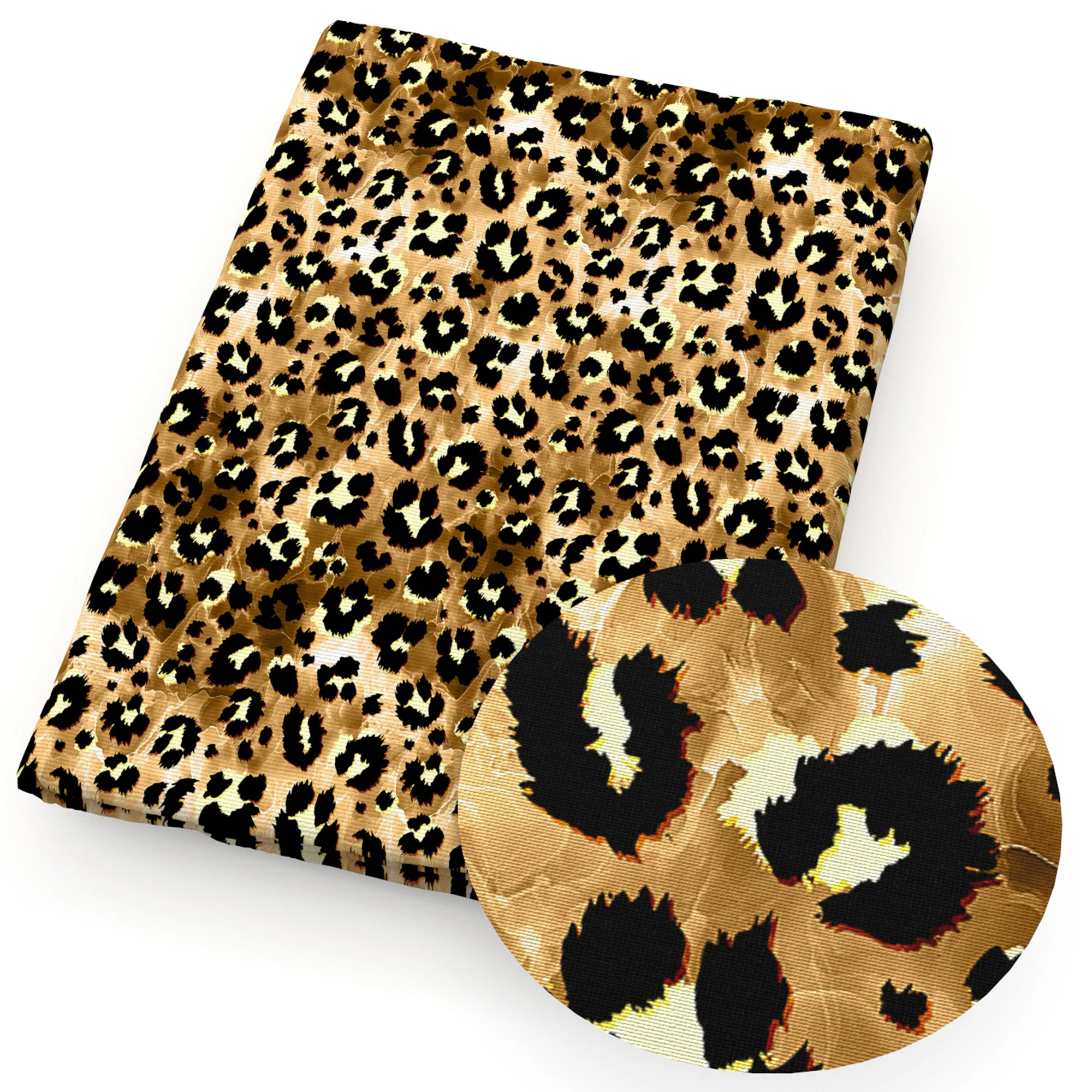 Ткань с леопардовым принтом полиэстер сатин чистый хлопок