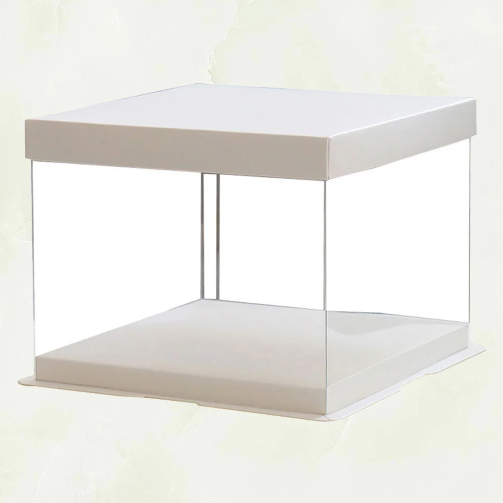 

Cake Boxes Container Box Gift Bakery Stand Transparent Clear Birthday Containers Carrier Display Packagingkeeper Holder Lid