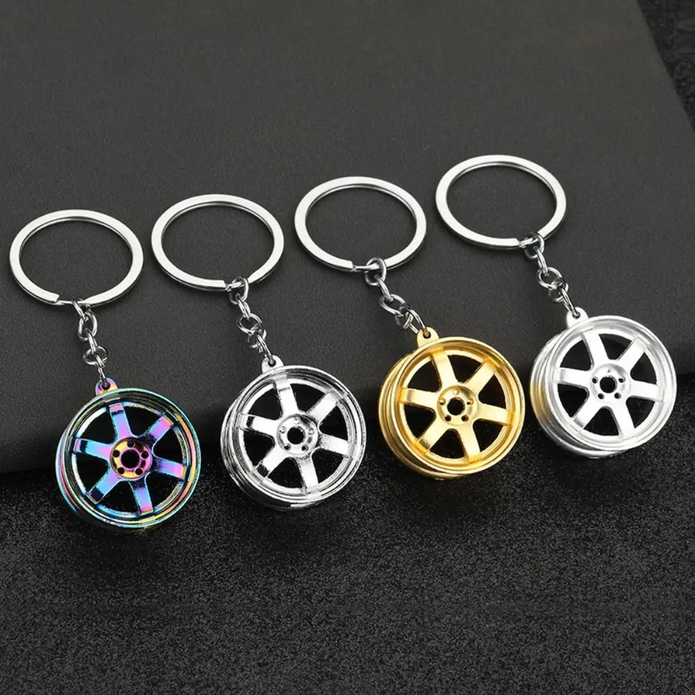 

Wheel Hub Car Wheel Keychain Personality INS Mini Tire Rim Key Holder Keyring Alloy All-match