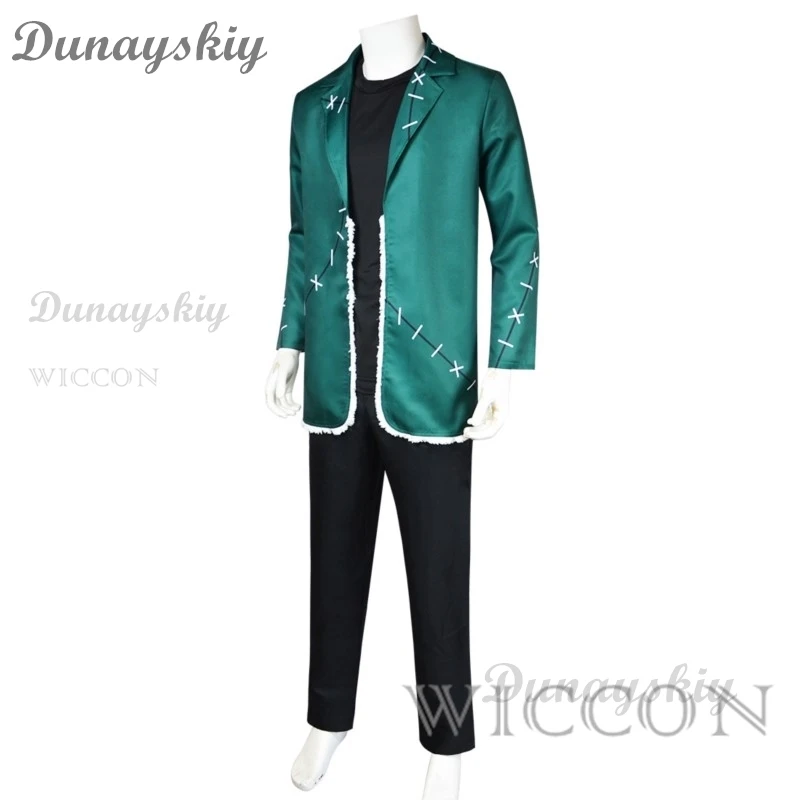Зеленое пальто для косплея Франкенштейна Костюм Аниме научный необычный костюм