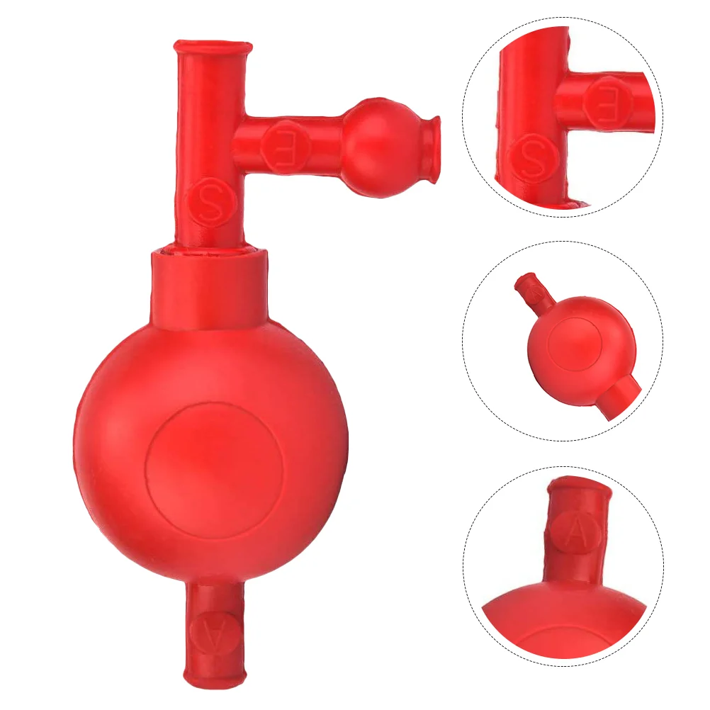 

Rubber Suction Bulb, 3 Valves Pipette Filler Bulb, Safe Pressure Quantitative Pipette Filler with 3 Valves Suction Filler Bulb