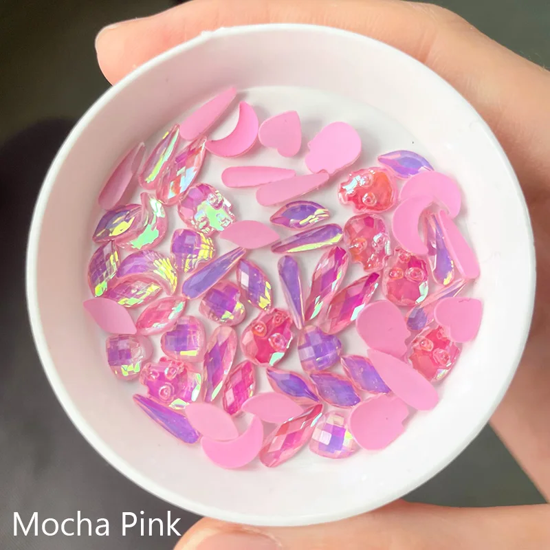 Новый микс Стиль мокко смолы плоские задние Стразы для дизайна ногтей