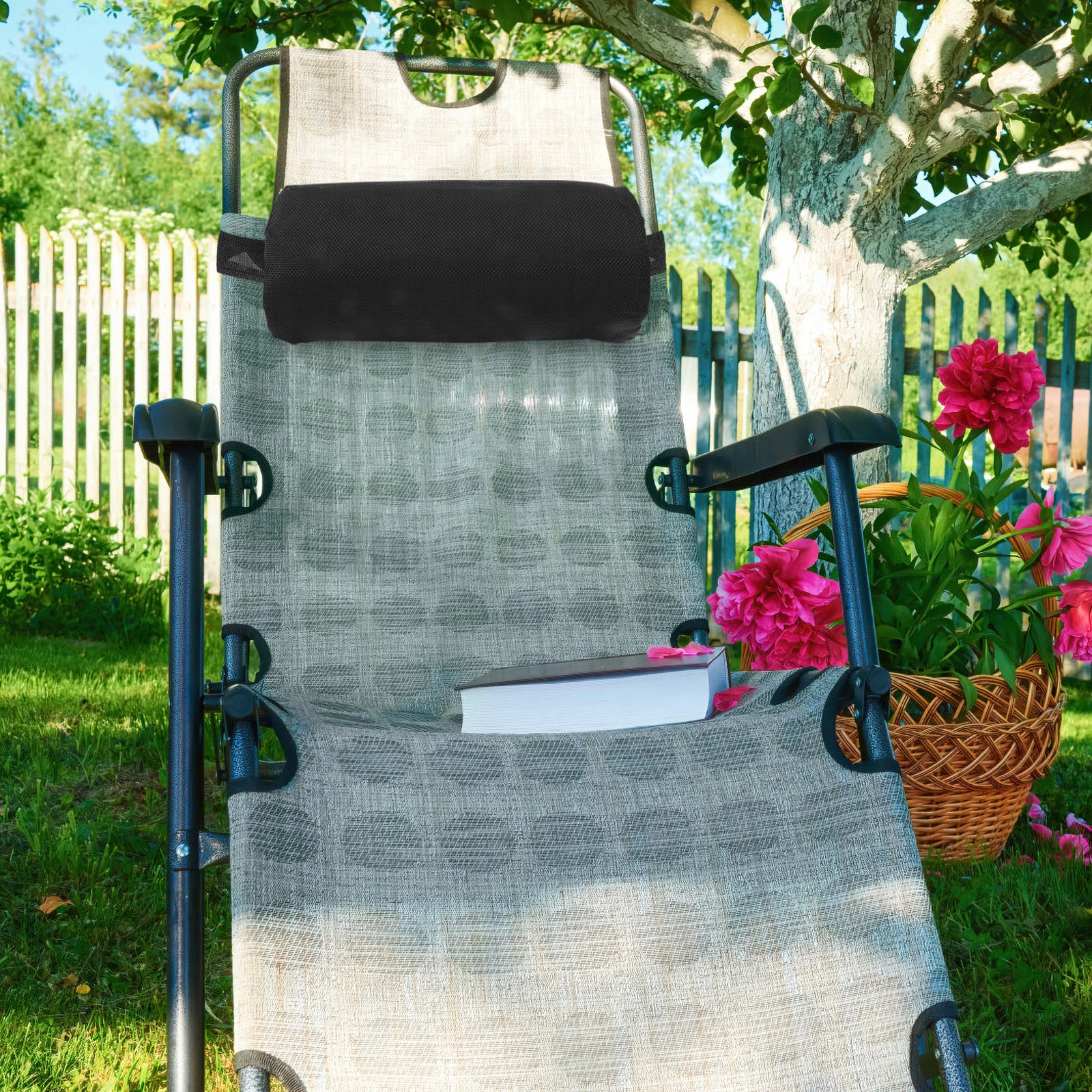 

Foldable Beach Chair Headrest Sunbathing Lounger Pillow Pillows Recliner Office Attachment Cloth Cushion Use Home Deck