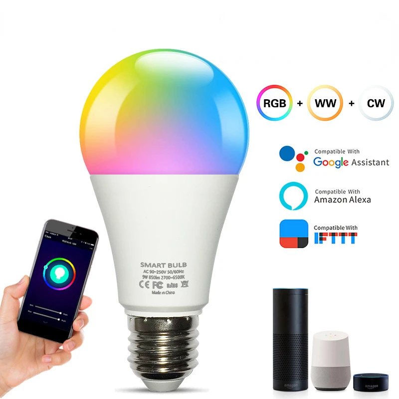 

WiFi Doodle Smart Homekit Light Bulb Alexa Voice Control RGBCW Dimming Color Light Bulb Smart Bulb Sunset Ambiance Lamp E27/E26