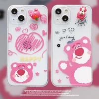 disney hello strawberry phone case for iphone 11 12 13 mini pro xs max 8 7 6 6s plus x 5s se 2020 xr clear case