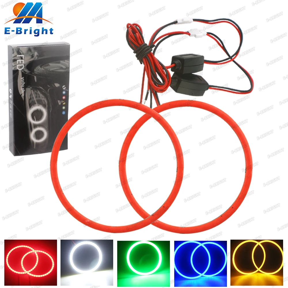 2 шт., автомобильные кольца Angel Eyes, 12 В, 24 В, 60-70-80-90-95-100-110-120 мм