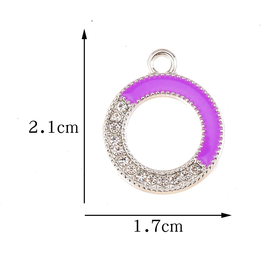 10 шт. круглые подвески с эмалью 21 х17 мм