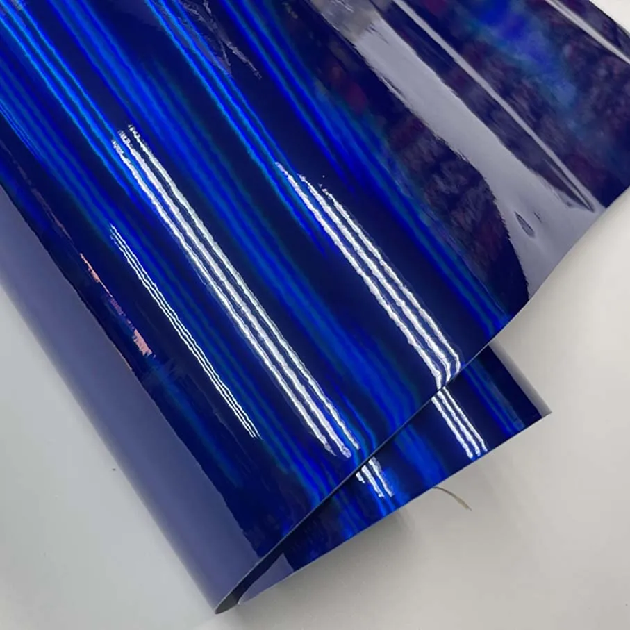 50 см * 152 см/лот Глянцевая синяя Радужная голографическая хромированная виниловая