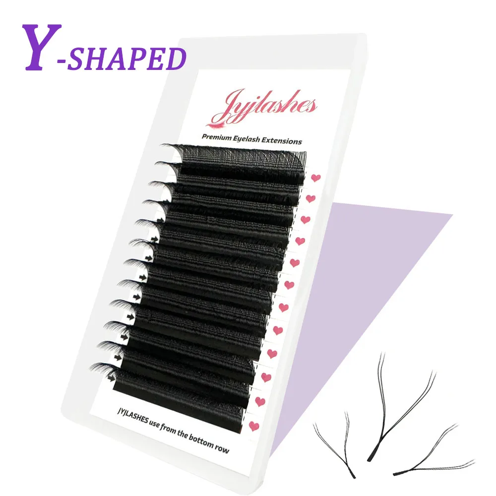 Ресницы JYJLASHES YY-формы C/D изгиб Черные искусственные норковые ресницы YY-образной
