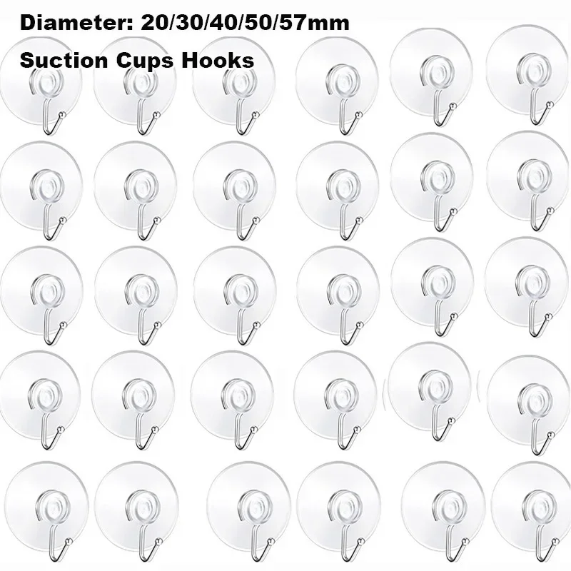 

Прозрачные силиконовые крючки на присосках 20/30/40/50/57 мм