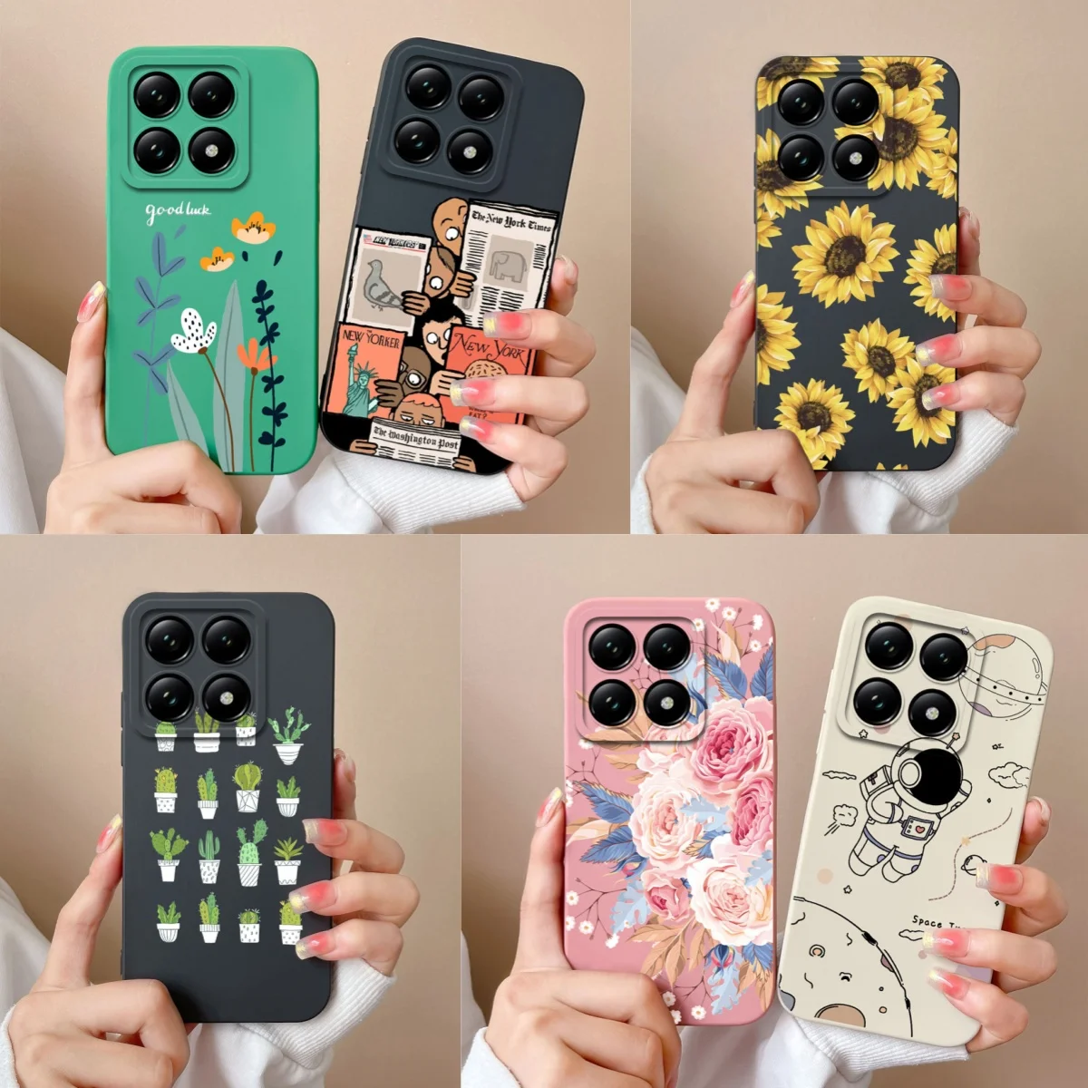 Чехол для Xiaomi 14T Pro Flower Plant с полным покрытием противоскользящий мягкий жидкий