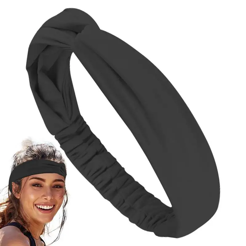 

Exercise Headbands For Women Knotted Headband For Workouts Strong Elasticity Non-Slip Fun Twist Knot Not Pulling Hair For