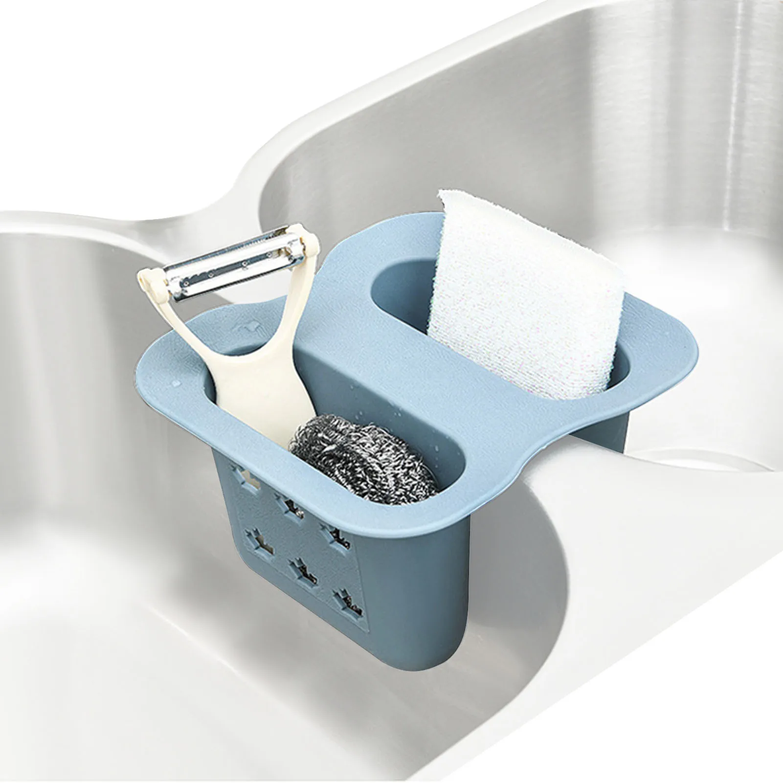 

Double Sink Hanging Basket Easy To Install Double-Layer Sink Hanging Pouch Waterproof And Durable Kitchen Double-Layer Sink