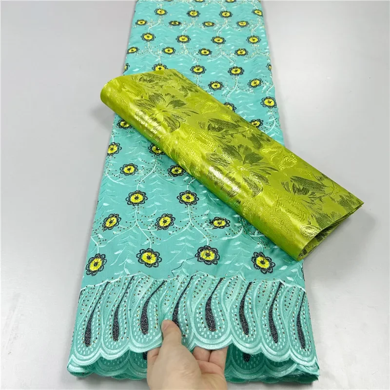 5 ярдов тяжелая вышивка бисером африканская 100% хлопчатобумажная ткань с