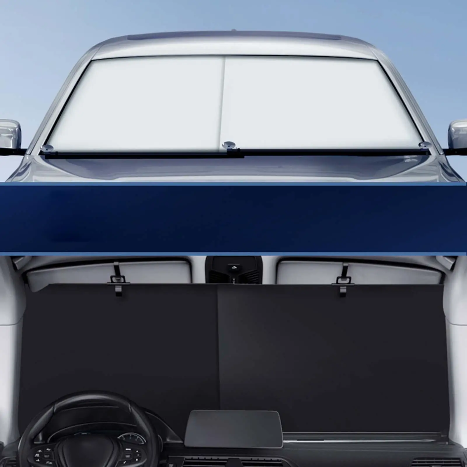 

2x Car Windshield Sun Shade Adjustable Blocks and Heat for SUV