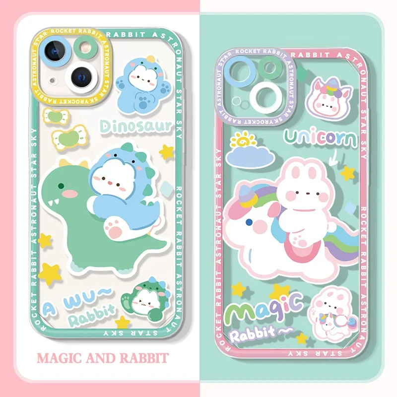 Cute Cartoon Rabbit Soft Case For Samsung Galaxy A54 A34 A24 A14 A13 A53 A33 A73 A23 A05 A05S A72 A52 A52S A32 A22 A12 A51 A71