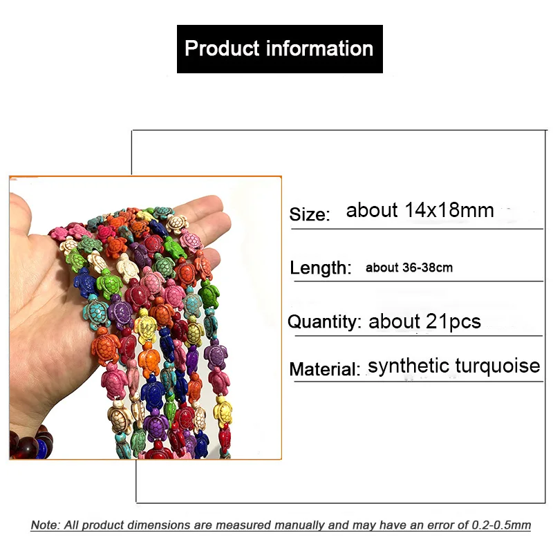 Factory Wholesale Colorful Turtle Howlite Turquoise Spacer Stone Beads For Jewelry Making DIY Bracelet Handmade Accessories