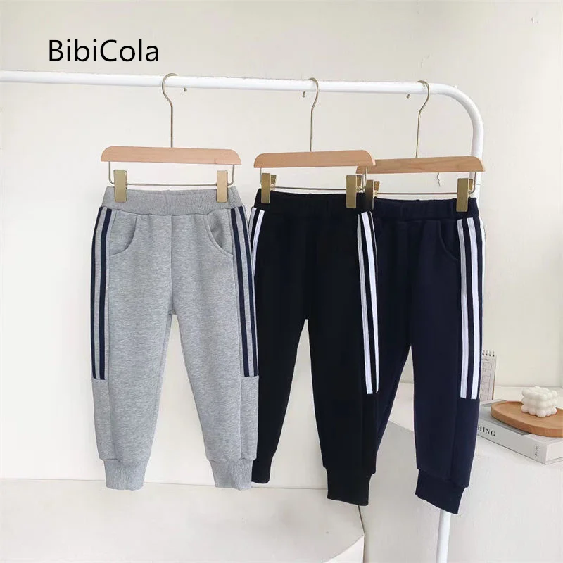 

2022 г. Детские модные Плюшевые Спортивные штаны новые зимние простые мягкие повседневные штаны От 4 до 10 лет, детские спортивные штаны на откр...