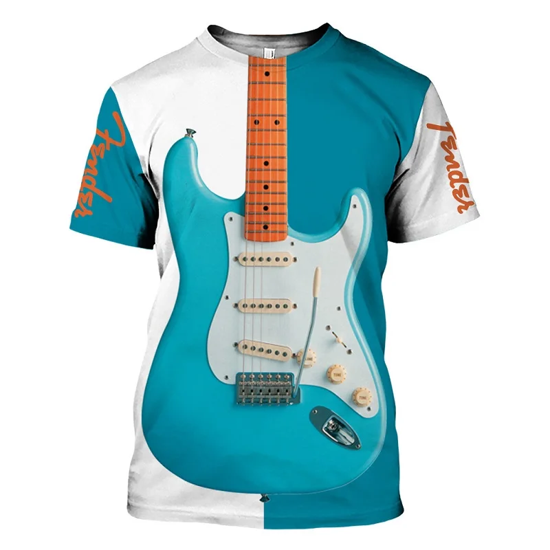 

Sax Guitar Clarinet Men's T-shirt Jazz T-shirt 3d Print Classic Music Instruments Short Sleeve Hip Hop Funko Pop Casual Tees