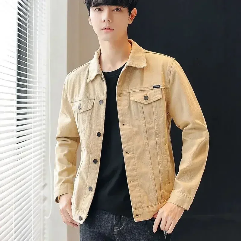 Джинсовые куртки мужские осенние новые в ковбойском пальто для мужчин цвета хаки