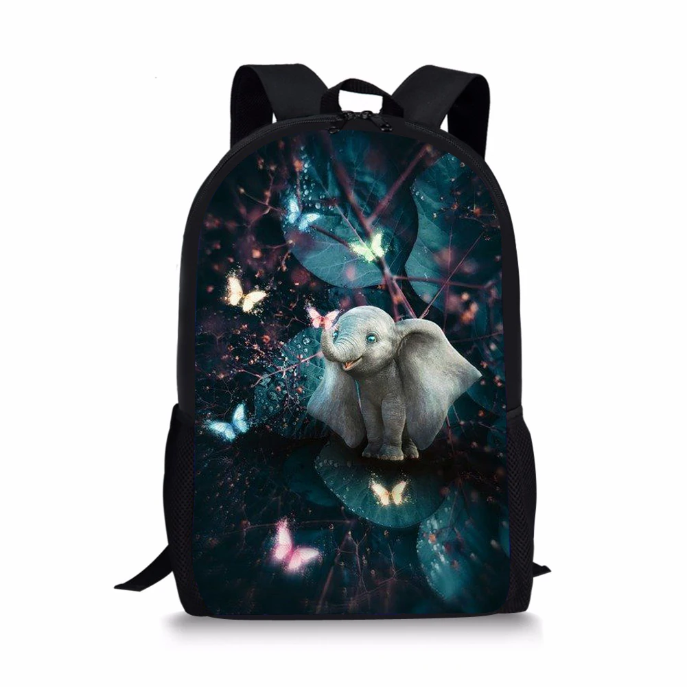 Elephant Style Print New Large Schoolbag Student School Backpack Waterproof Bagpack Capacity Primary Book Bags