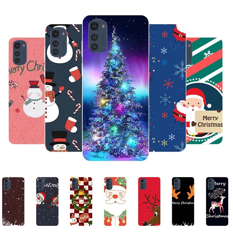 

for Moto E32 Case Christmas New Year Soft Silicone Back Cover Case for Motorola Moto E32 Phone Case Moto E32 E 32