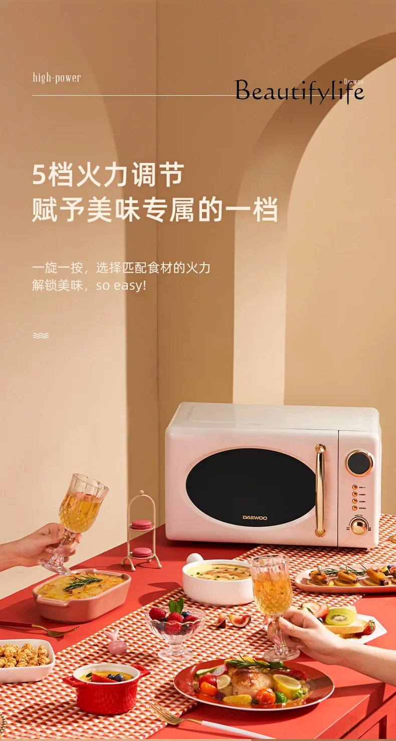 Микроволновая печь бытовая мини-Вращающаяся в стиле ретро