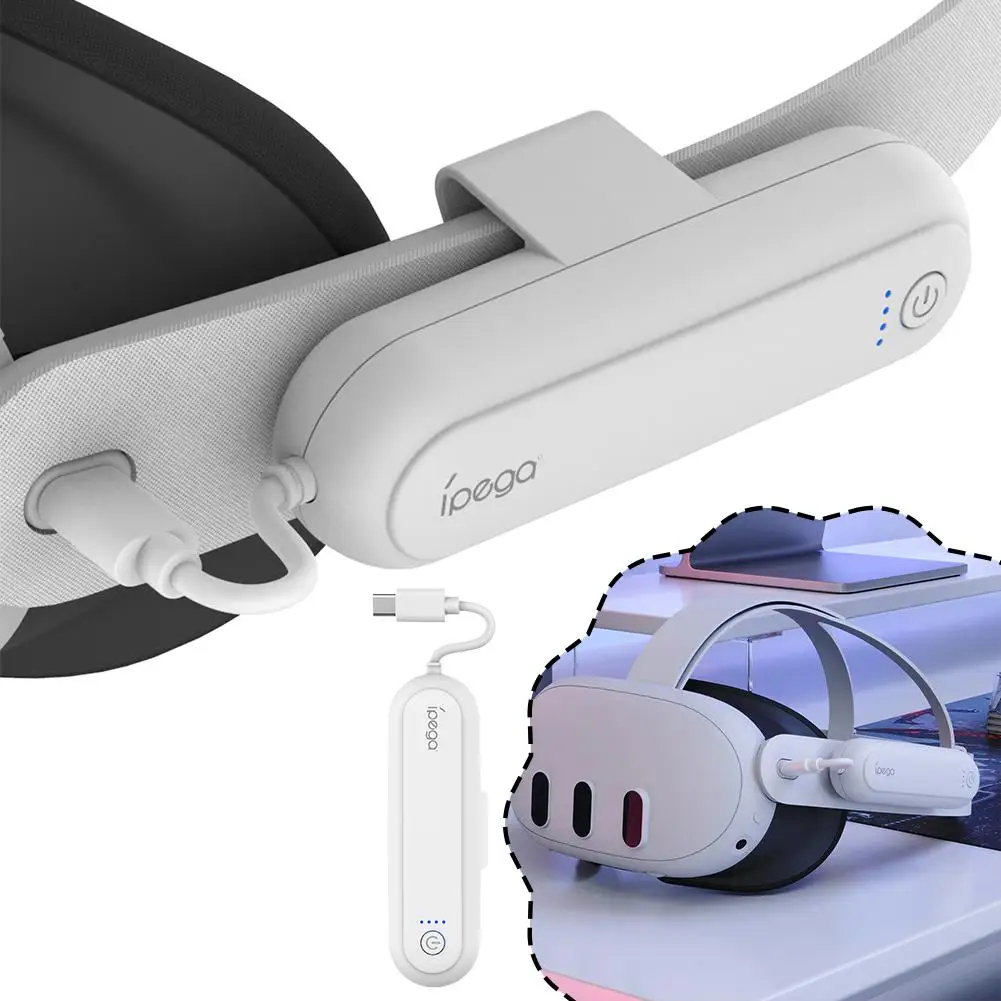 20000 МВтч Power Bank большой емкости для Meta Quest 3S/Quest 2 VR аккумулятор очков с 4 синими