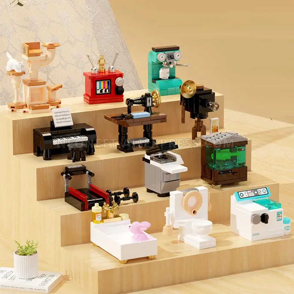 

Compatible City MOC Building Blocks Bricks Parts House Furniture Kitchen Accessories Kits DIY Kids Toys Bed Sofa Piano Computer
