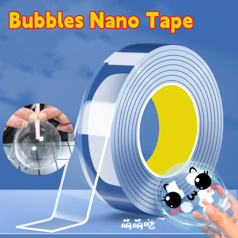 DIY Blow Bubble Nano Tape Double Sided Tape Nano Tape Sticky Ball Tape DIY Crafts Tape Decompression Toys Kid Toy Traceless Tape