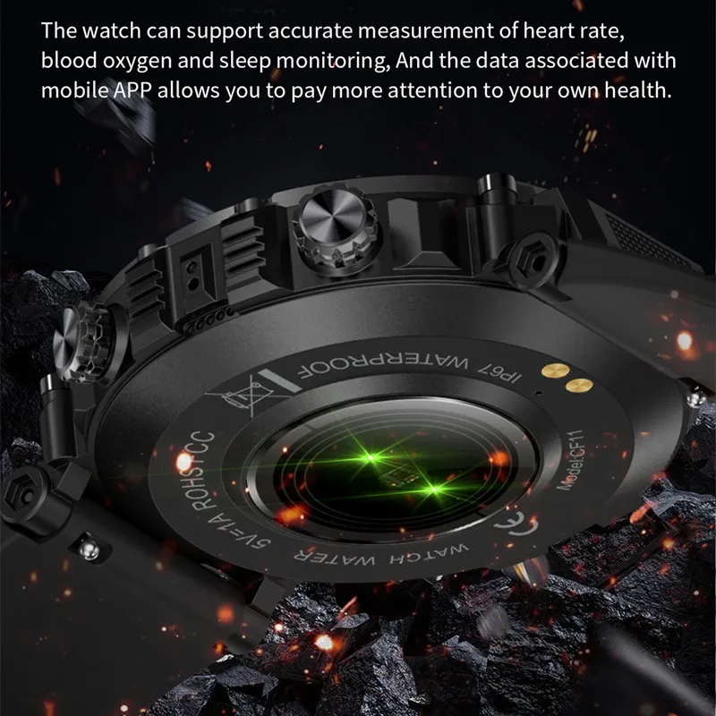 CF11 Smart Watch Outdoor Sports 100+Sports Mode 360 MAH Battery 1.39 Inch Screen IP67 Waterproof Bluetooth Call Massive Dial