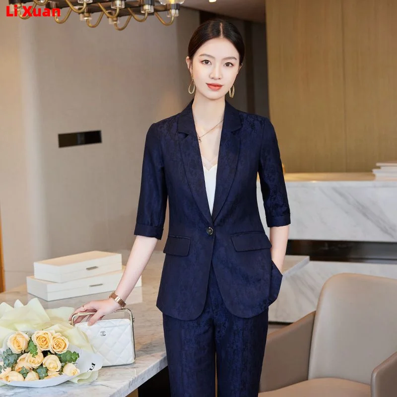 Superior Quality  Spring Formal Ladies Fashion Blazer Women Business Suits with Sets Work Wear Office Casual  Pants Jacket  Suit