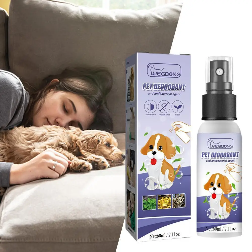 

60 мл натуральный растительный дезодорант для домашних животных спрей для собак спрей с большим запахом для Ваших принадлежностей жидкий запах для щенков удаление B6n0