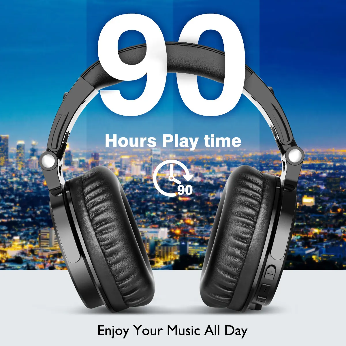 Oneodio Wireless Headphones With Microphone 110H Playing Time Bluetooth V5.2  Foldable  Deep Bass Stereo Earphones  For PC Phone