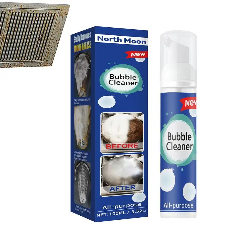 

All-Purpose Kitchen Bubble Cleaner Foaming Heavy Oil Stain Cleaner 100ml Multi Surface Cleaner Kitchen Grease Cleaner For Hoods