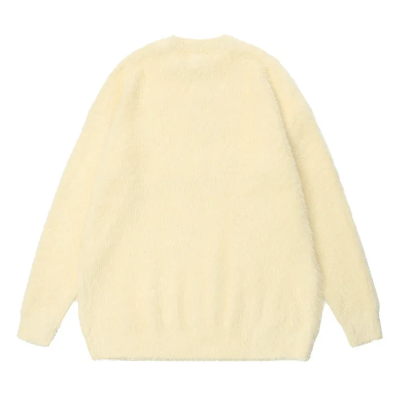 Soft And Supple Sweet Wind Cartoon Dog Round Neck Sweater Women's Vintage Loose Fit Lazy Preppy Style Casual Knitted Top