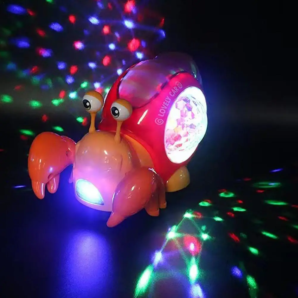 

Cute Crawling Crab Baby Toys with Music LED Light Up Interactive Musical Toys For Baby Dancing Crawling Toys Moving Toddler Toys