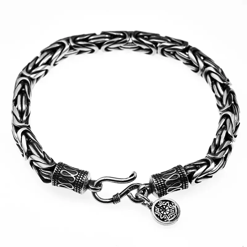 

Real Silver Fish Scale Cross Bracelet Man Woman S925 Sterling Silver Chain & Link Bracelet Classical Cross Bracelet Jewelry Real